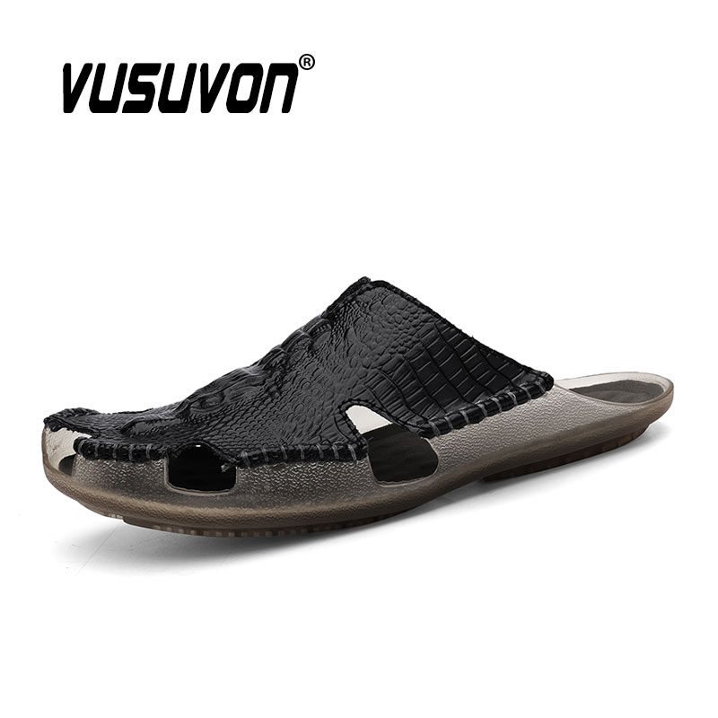 Men Slides Genuine Leather Sli - огляд і ціна Flip Flop Leather Men
