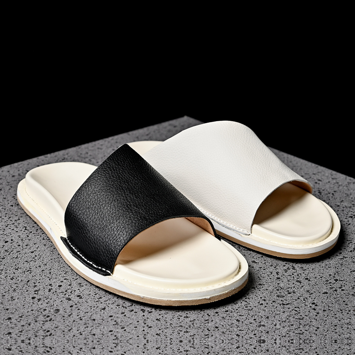 High Quality Soft Men Genuine  - огляд і ціна Flip Flop Leather Men